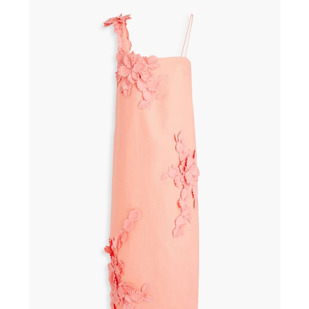 Zimmermann Coral Midi Linen Floral Applique